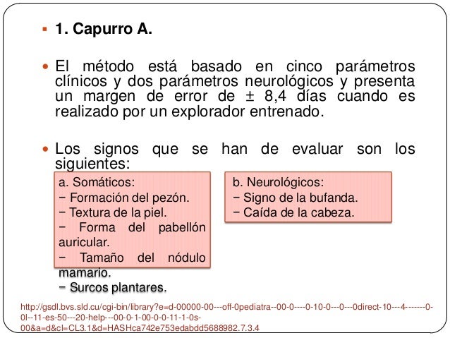 capurro edad gestacional